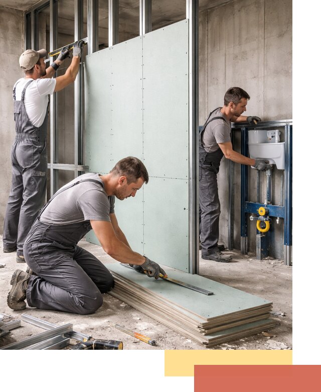 Монтаж и ремонт сантехнических перегородок в Ярцево