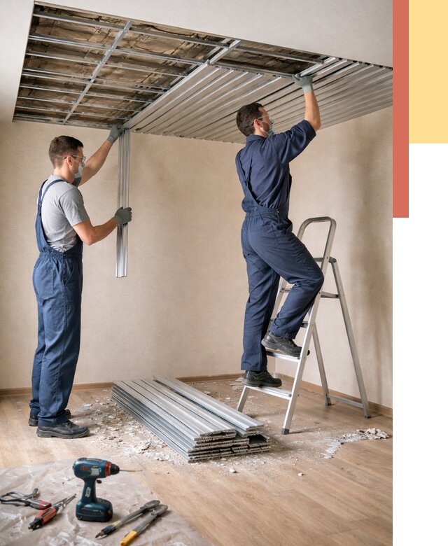 Демонтаж реечного потолка в Ярцево от 4578 руб. быстро и недорого | ОТДЕЛОЧНИК-Рцв