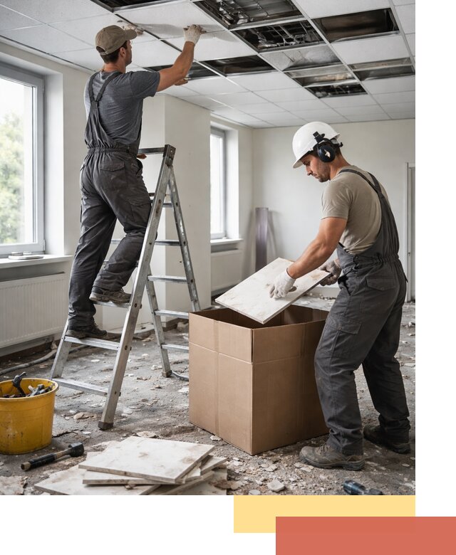 Демонтаж потолочной плитки в Ярцево быстро и аккуратно