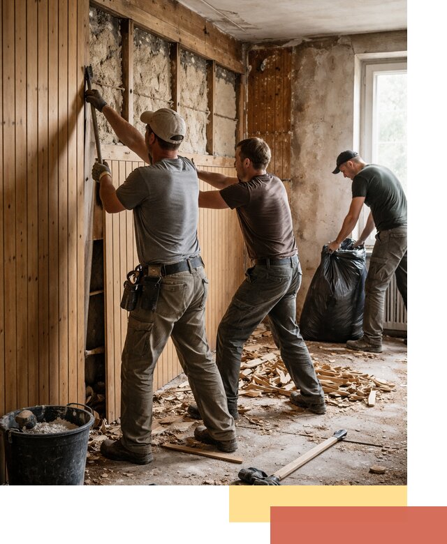 Демонтаж вагонки и вывоз материалов в Ярцево