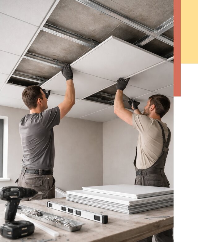 Монтаж кассетного потолка в Ярцево от 4578 руб/м2 — установка и сборка | ОТДЕЛОЧНИК-Рцв