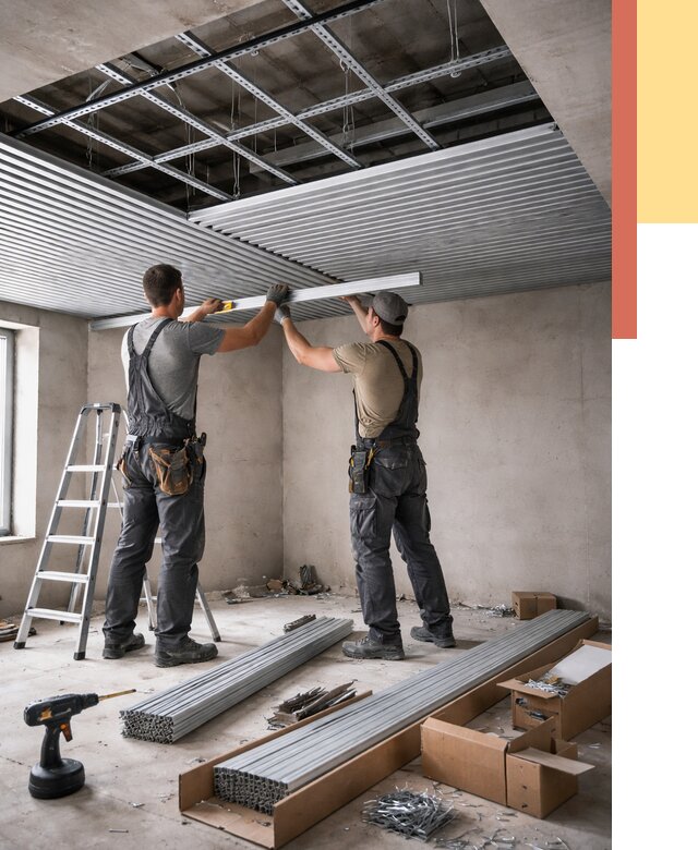 Монтаж реечного потолка в Ярцево от 4578 руб. под ключ | ОТДЕЛОЧНИК-Рцв