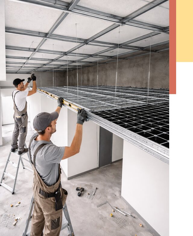 Монтаж потолка грильято в Ярцево от 458 руб./м² — быстрая сборка под ключ | ОТДЕЛОЧНИК-Рцв