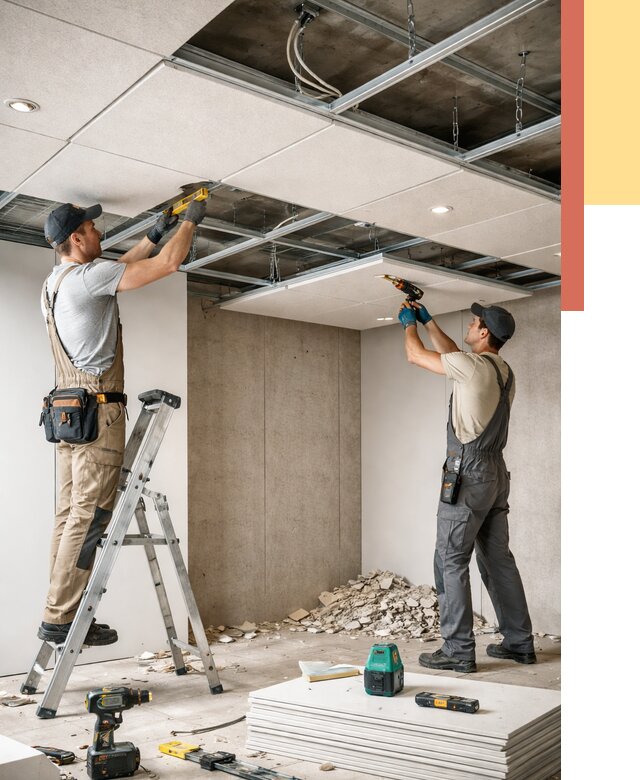 Монтаж акустического потолка в Ярцево от 6613 руб/м2 — быстро и недорого | ОТДЕЛОЧНИК-Рцв