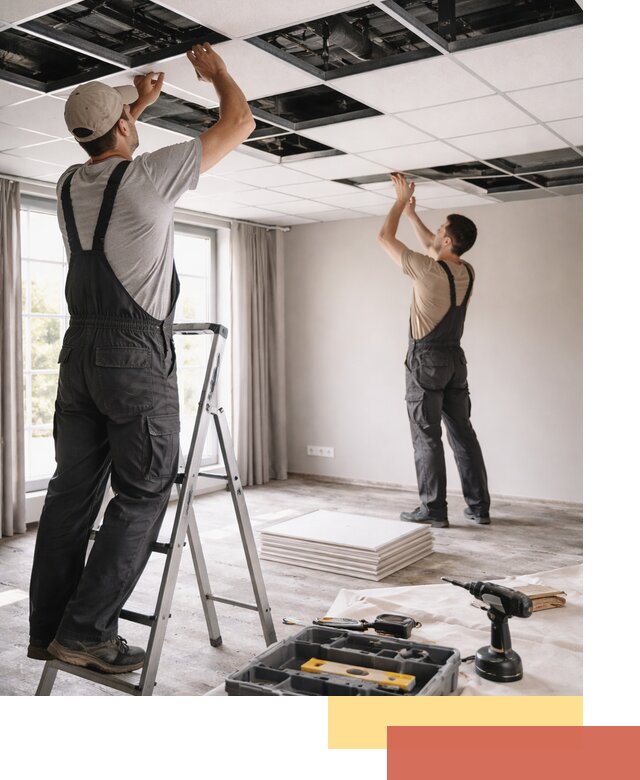 Замена плит подвесного потолка в Ярцево быстро и качественно