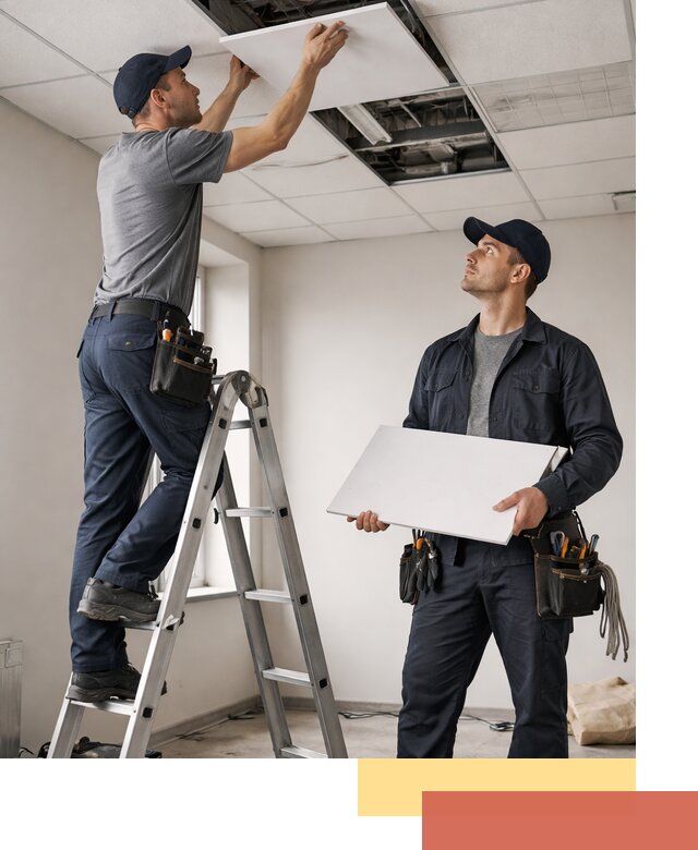 Обслуживание подвесного потолка в Ярцево — ремонт и чистка