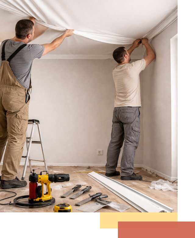 Монтаж ПВХ натяжного потолка в Ярцево качественно и быстро