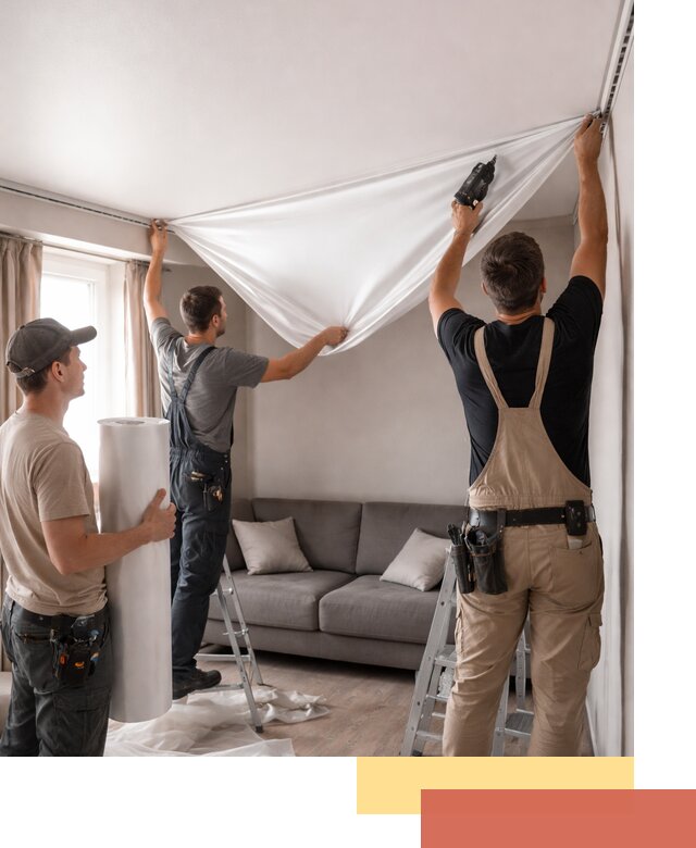 Монтаж сатинового натяжного потолка в Ярцево качественно и быстро