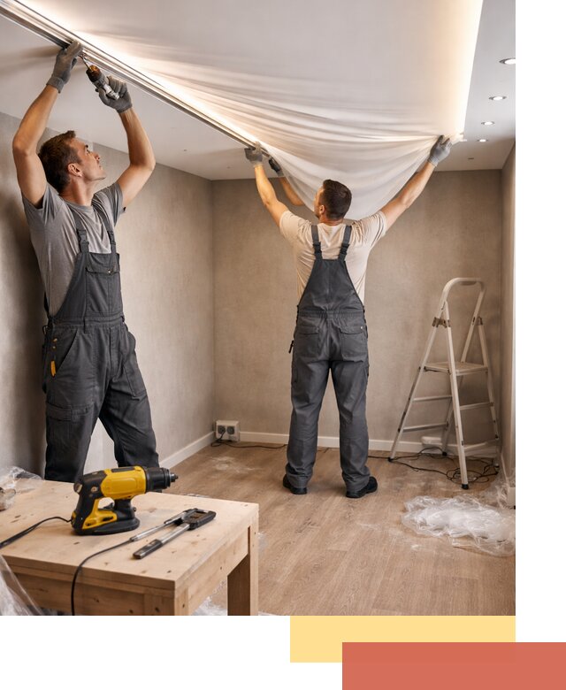 Монтаж натяжного потолка с подсветкой в Ярцево цена и сроки