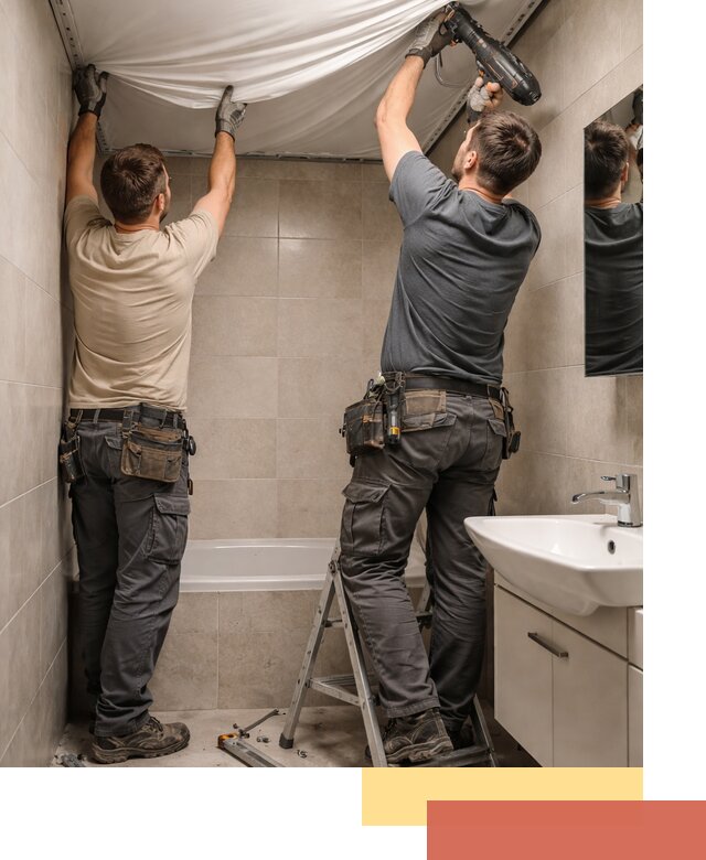 Монтаж натяжного потолка в ванной в Ярцево быстро и качественно