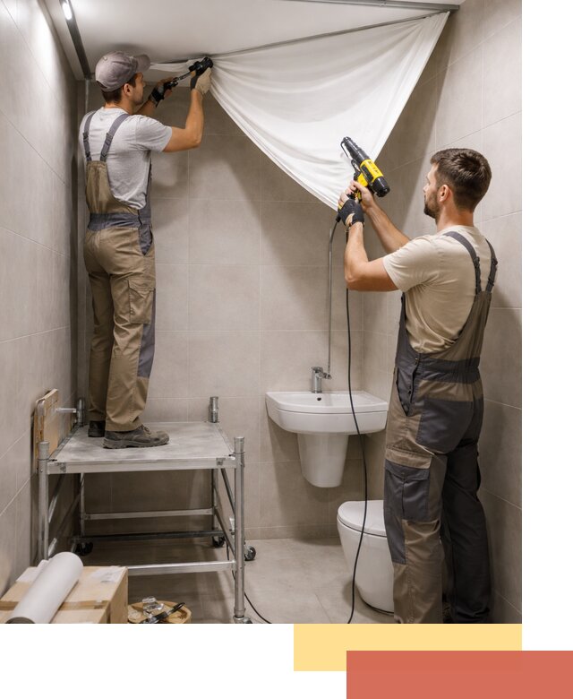 Монтаж натяжного потолка в санузле в Ярцево