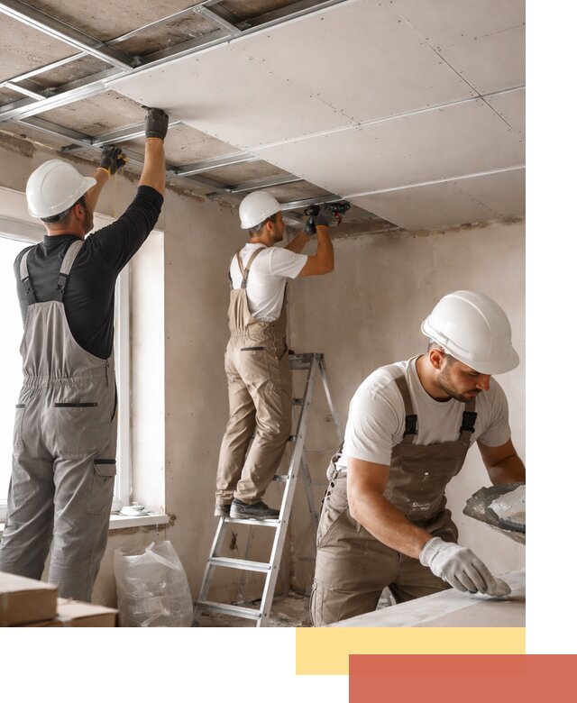 Одноуровневый потолок из гипсокартона в Ярцево — монтаж и отделка