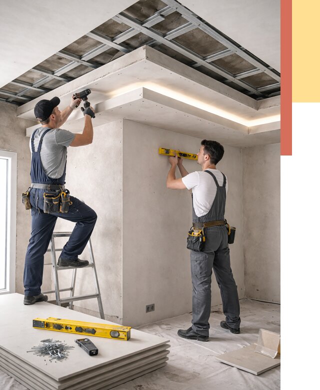 Двухуровневый потолок из гипсокартона в Ярцево от 1475 руб. под ключ | ОТДЕЛОЧНИК-Рцв