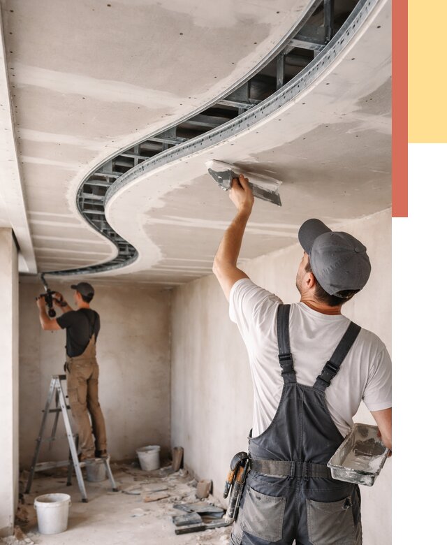 Криволинейный потолок из гипсокартона в Ярцево от 2137 руб./м2 | ОТДЕЛОЧНИК-Рцв