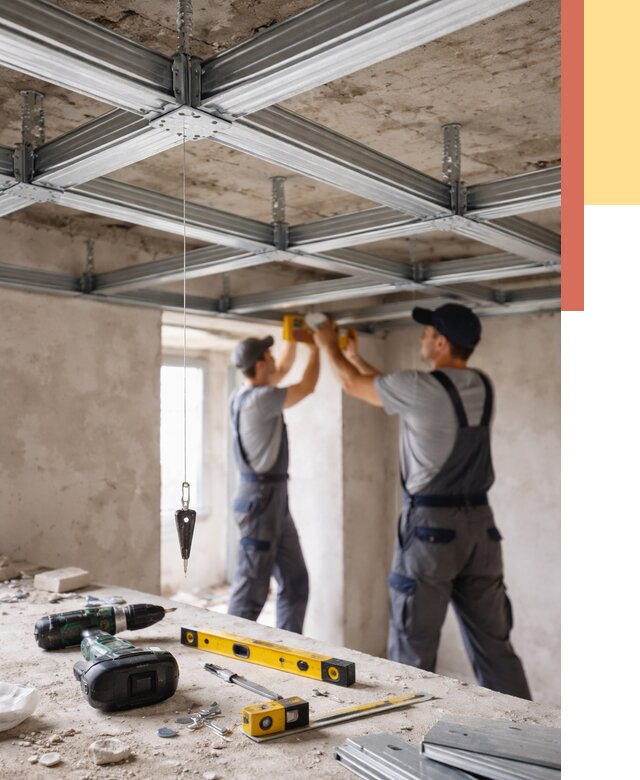 Монтаж каркаса потолка из профиля в Ярцево от 4578 руб. — услуги ОТДЕЛОЧНИК-Рцв