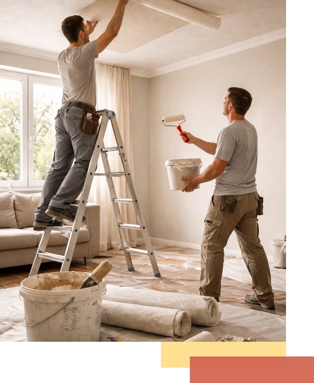 Поклейка обоев на потолок в Ярцево — качественно и быстро