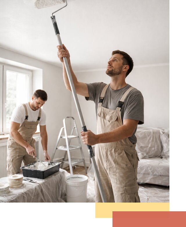 Покраска потолка водоэмульсионной краской в Ярцево