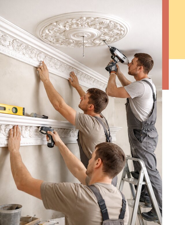 Монтаж лепнины на потолок в Ярцево от 3256 руб. быстро и недорого | ОТДЕЛОЧНИК-Рцв