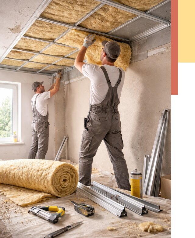 Утепление потолка в Ярцево от 7325 руб/м2 — недорого, быстро, под ключ | ОТДЕЛОЧНИК-Рцв